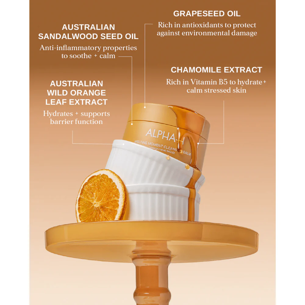Alpha-H Melting Moment Cleansing Balm - Orange Creme Brulee 90g - Image 3