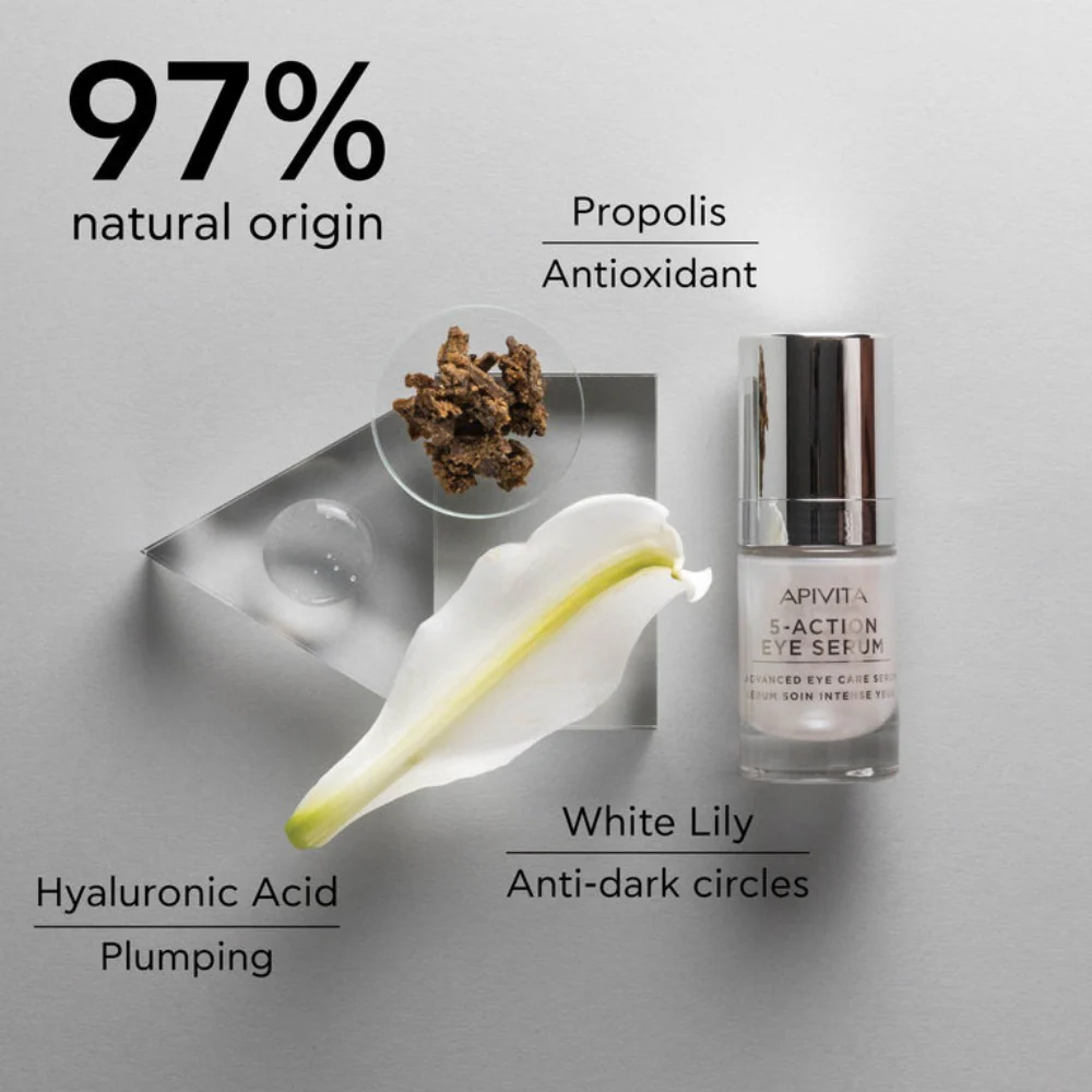 Apivita 5 Action Intensive Care Eye Serum, 15ml - Image 6