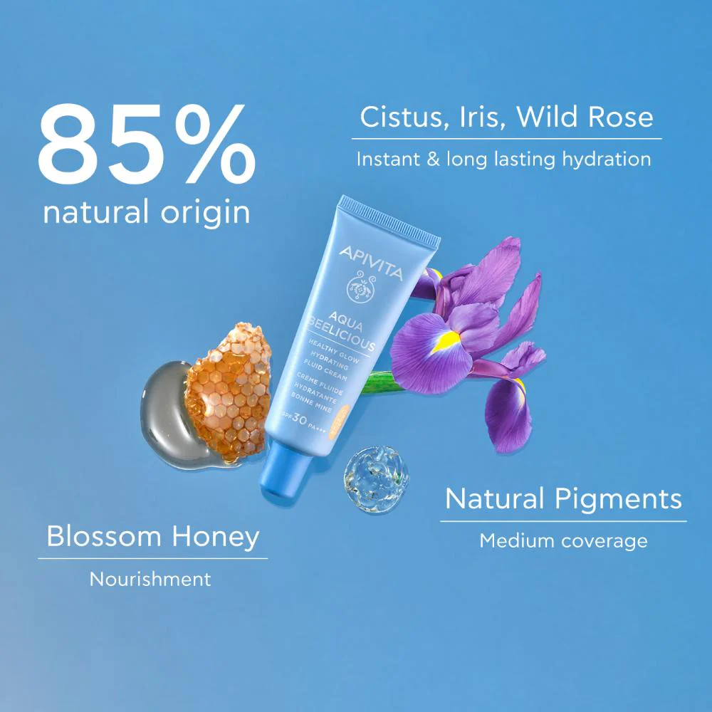 Apivita Aqua Beelicious Healthy Glow Hydrating Fluid Cream 40ml - Image 5