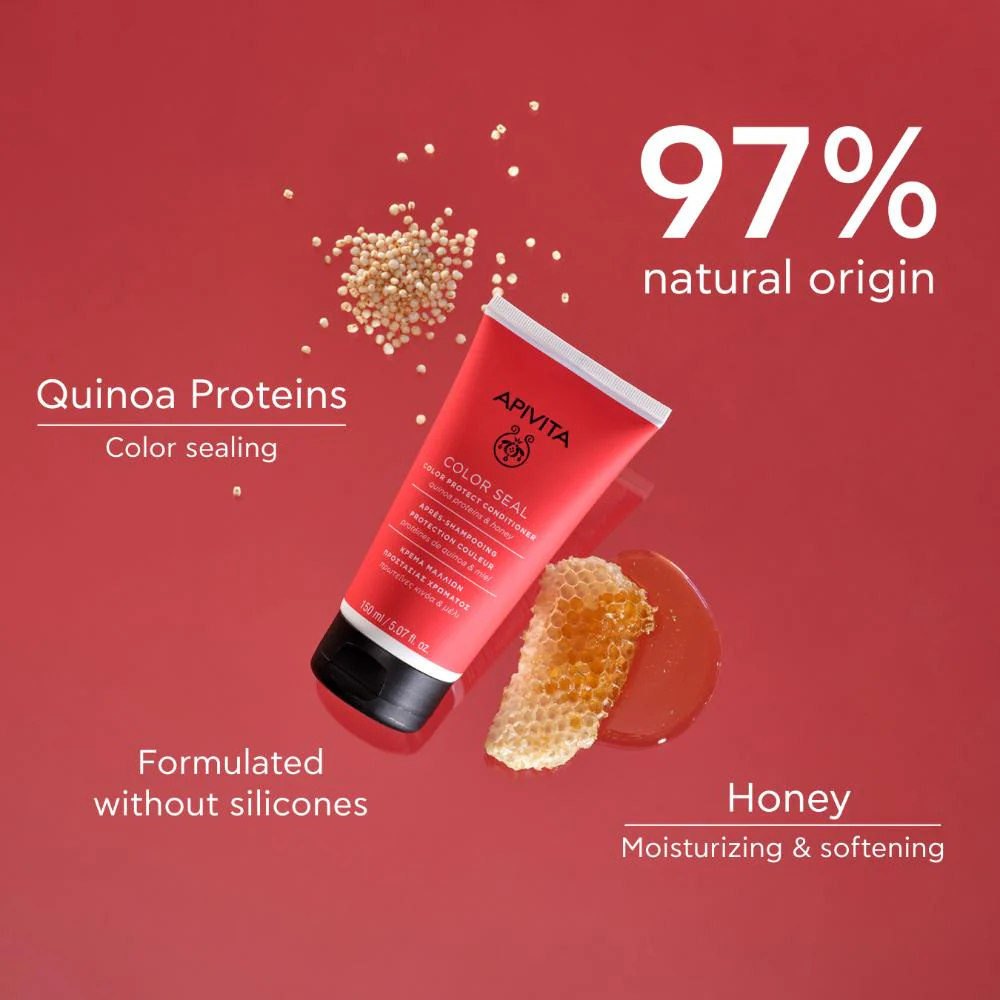 Apivita Color Seal Conditioner with Quinoa Protein & Honey 150ml - Image 6