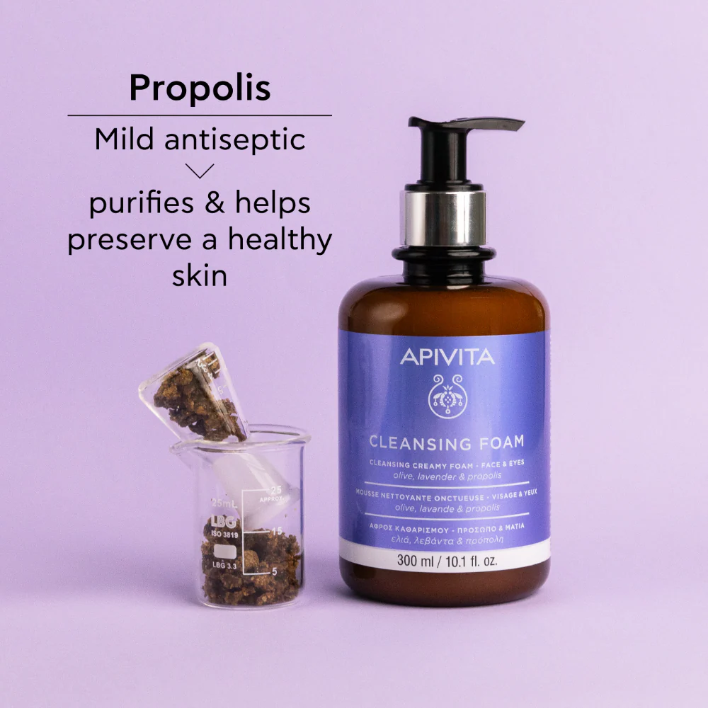 Apivita Creamy Foam Cleanser Face & Eye 300ml - Image 5