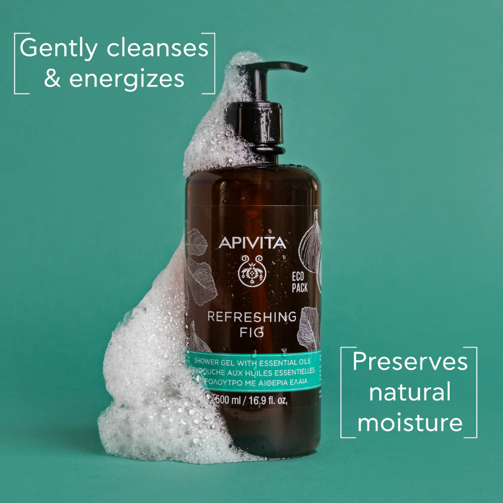 Apivita Refreshing Fig Shower Gel with Essential Oils 250ml - Image 3