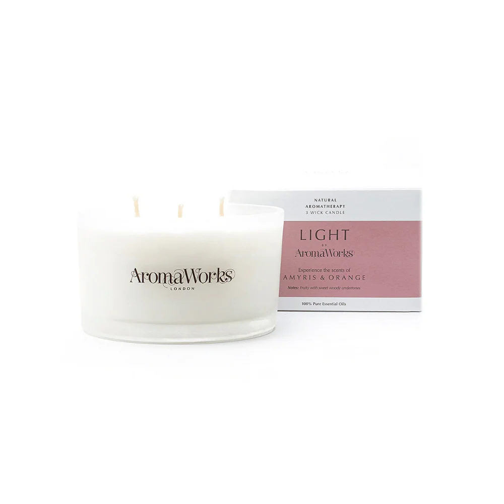 AromaWorks Light Range Amyris & Orange 3 Wick Candle