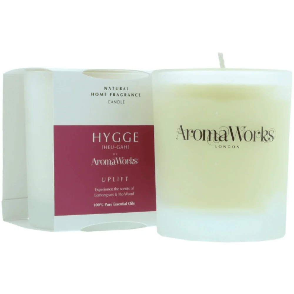 AromaWorks Hygge Candle Uplift Lemongrass and Ho wood 220gm - Image 2