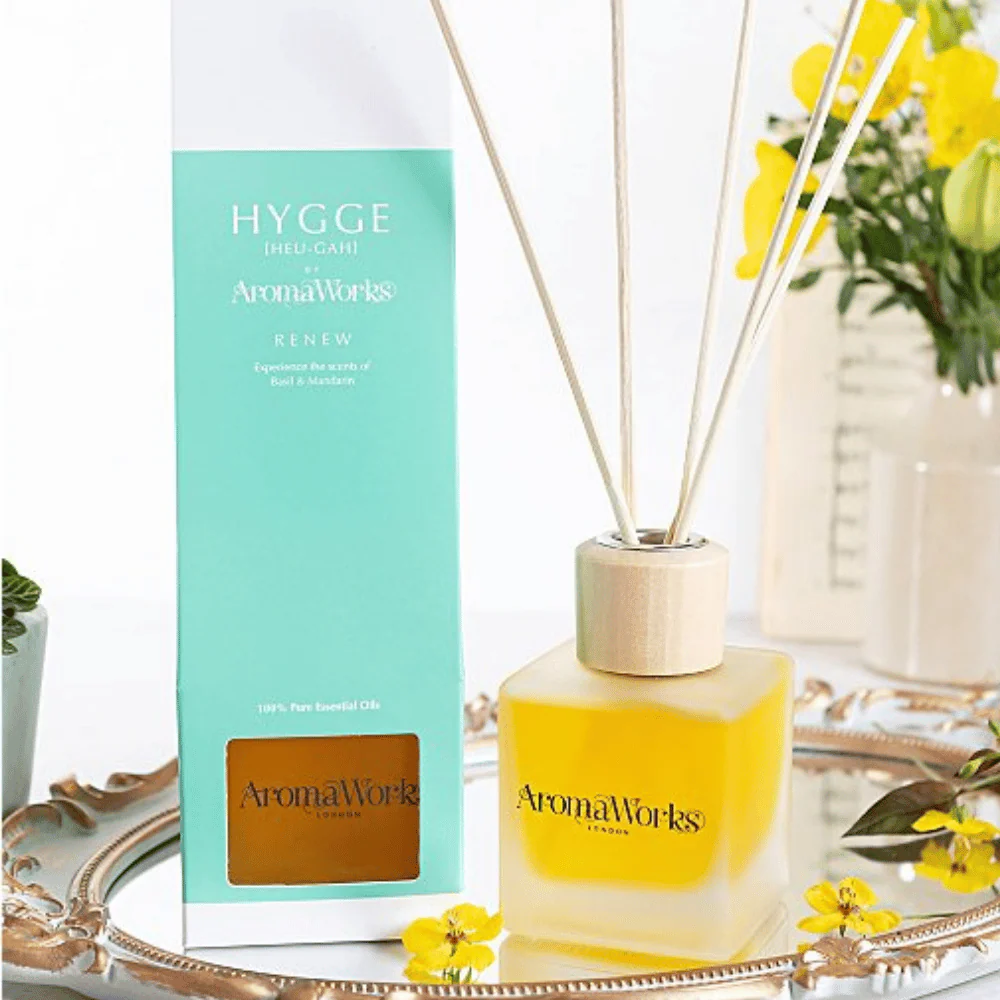 AromaWorks -Hygge Renew Reed Diffuser Basil and Mandarin - Image 2