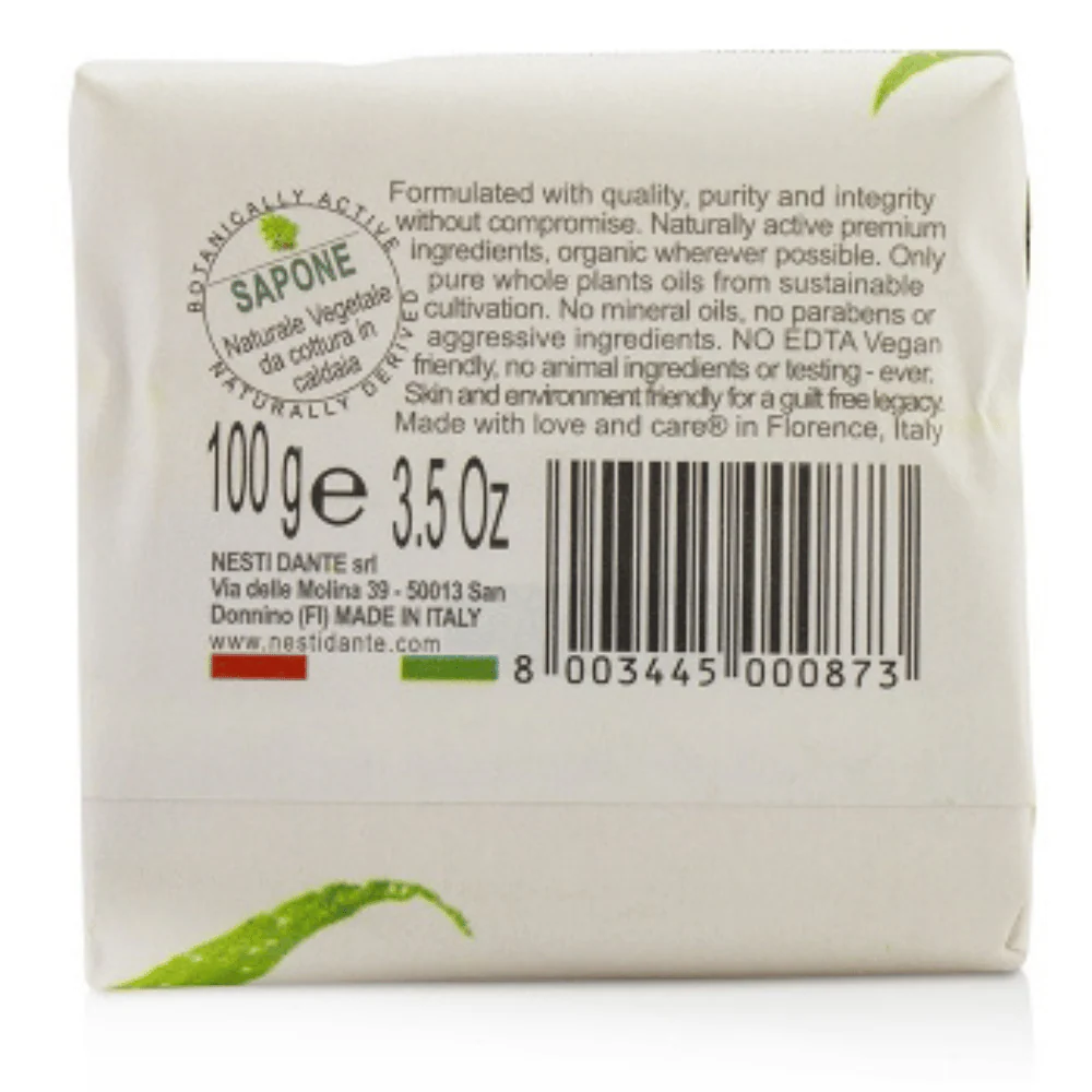 Nesti Dante Dal Frantoio Olive Oil Soap Aloe Vera 100g - Image 2