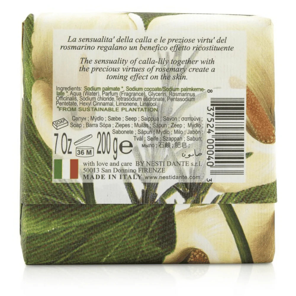 Nesti Dante "Gli Officinali " Calla Lilly & Rosemary Soap 200g - Image 2