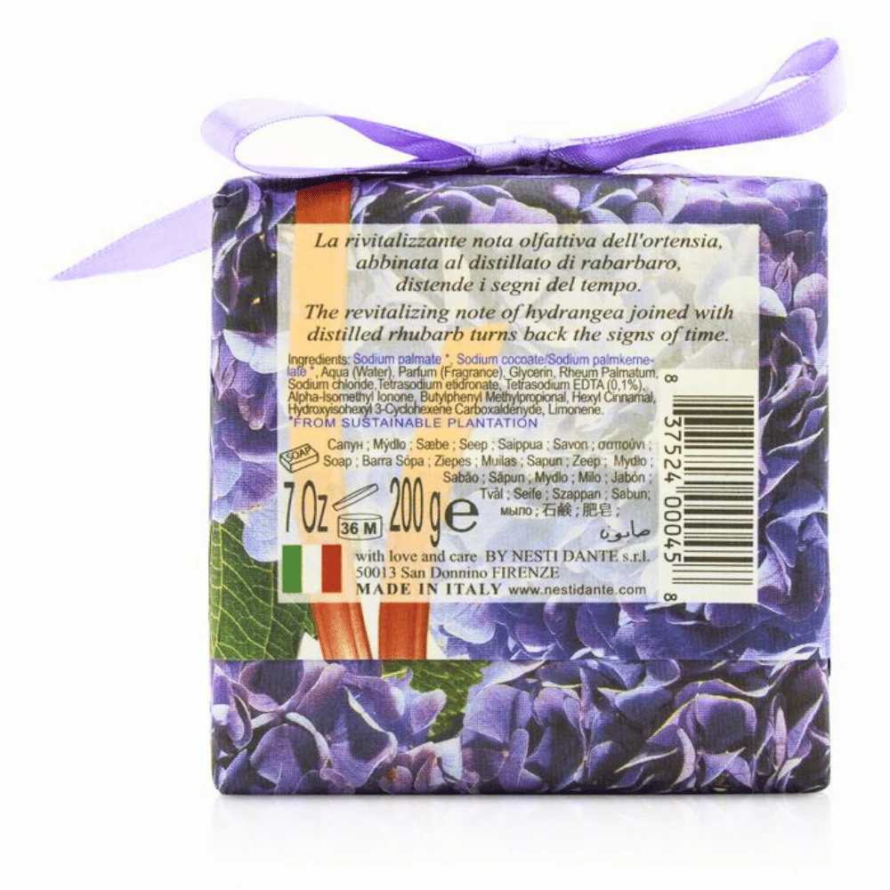 Nesti Dante "Gli Officinali "Hydrangea & Rhubarb Soap 200g - Image 3