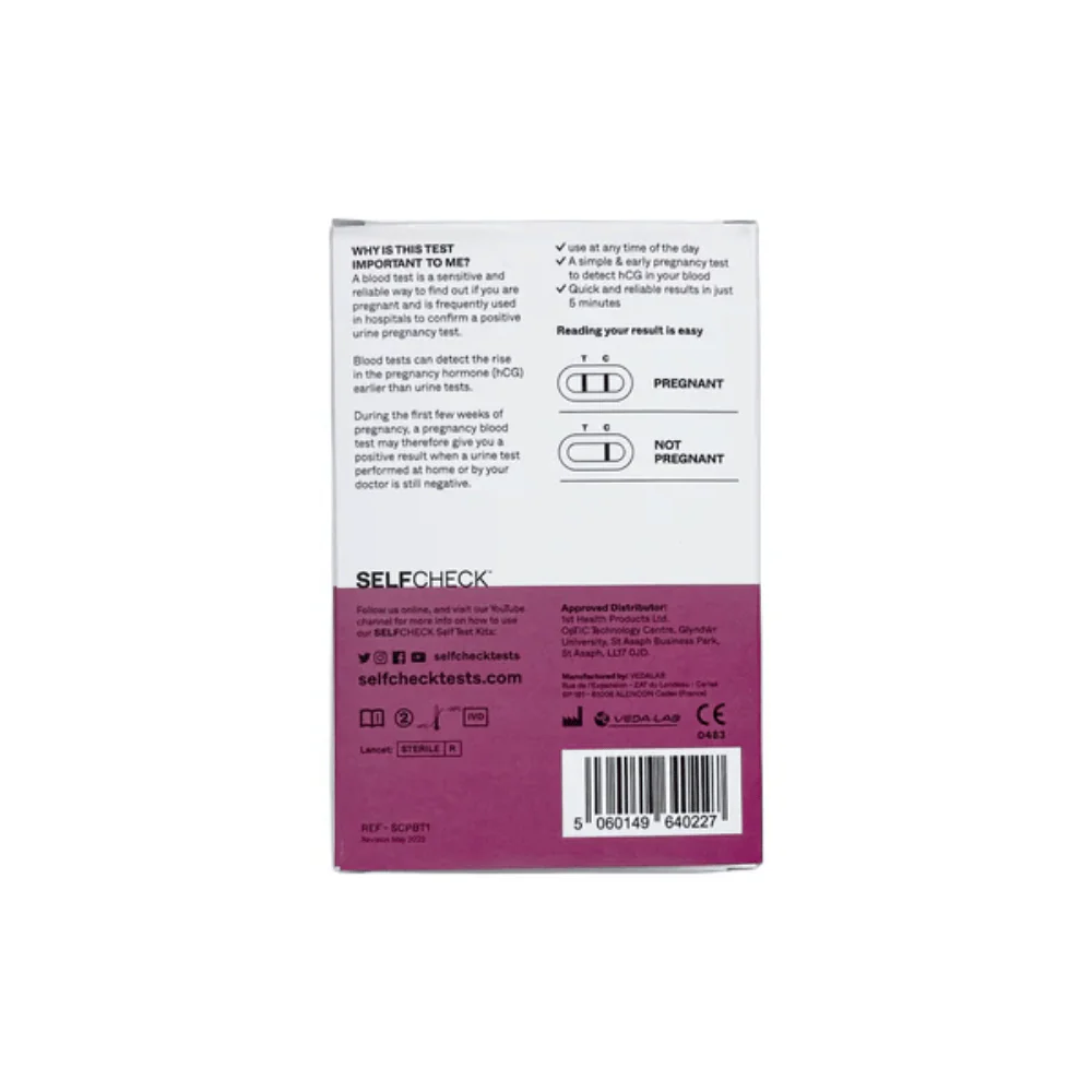 SELFCheck Pregnancy Blood Test - 1 Test - Image 2