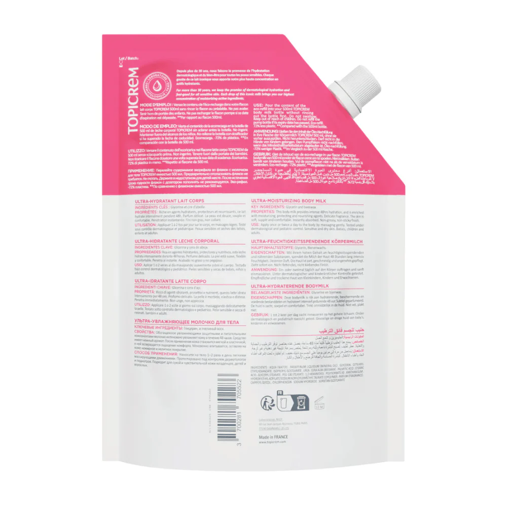 Topicrem UM Body Milk 500ml + UM Body Milk ECO-REFILL 500ml - Image 6