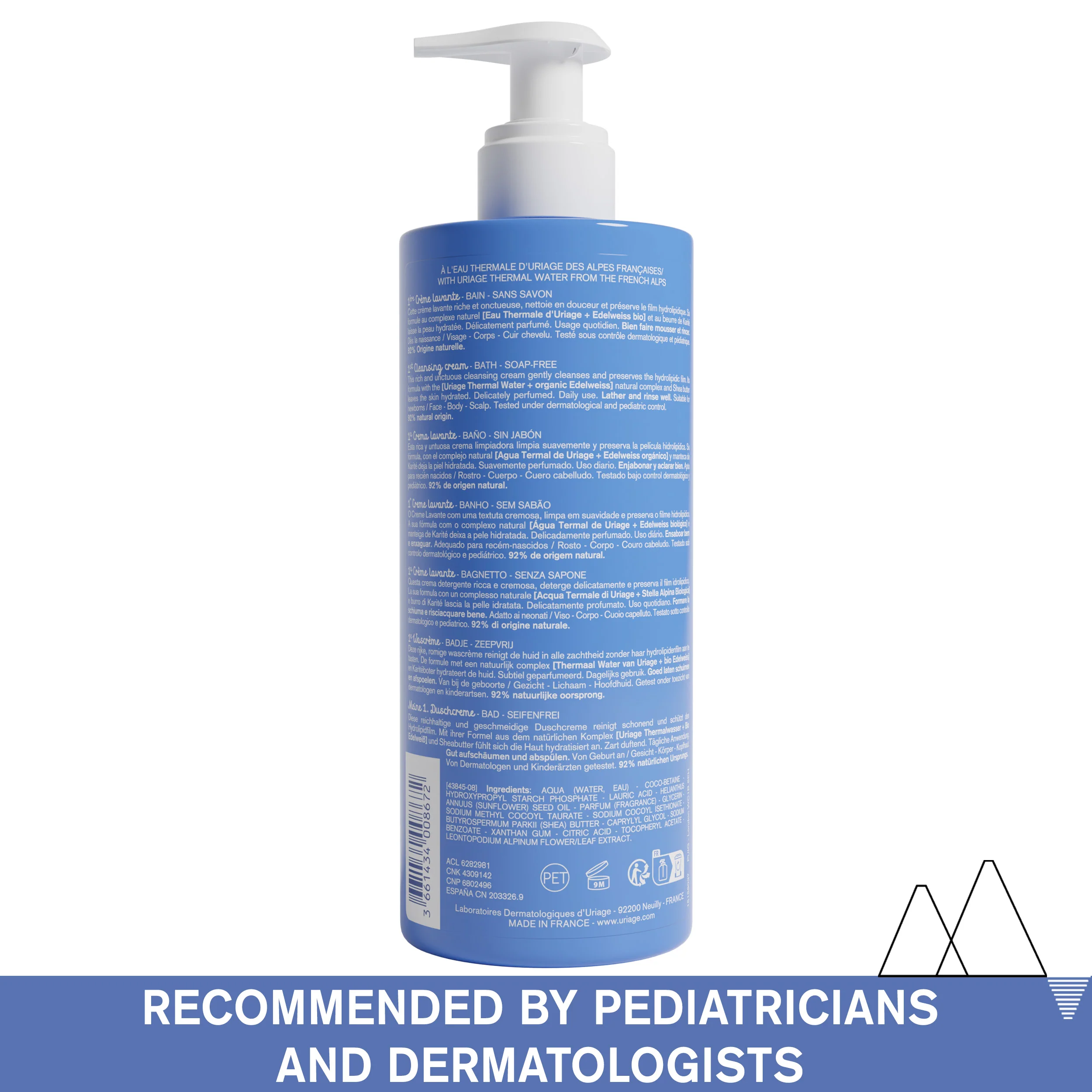 Uriage Baby's 1st Soap-Free Foaming Cleansing Cream 500ml - Image 2