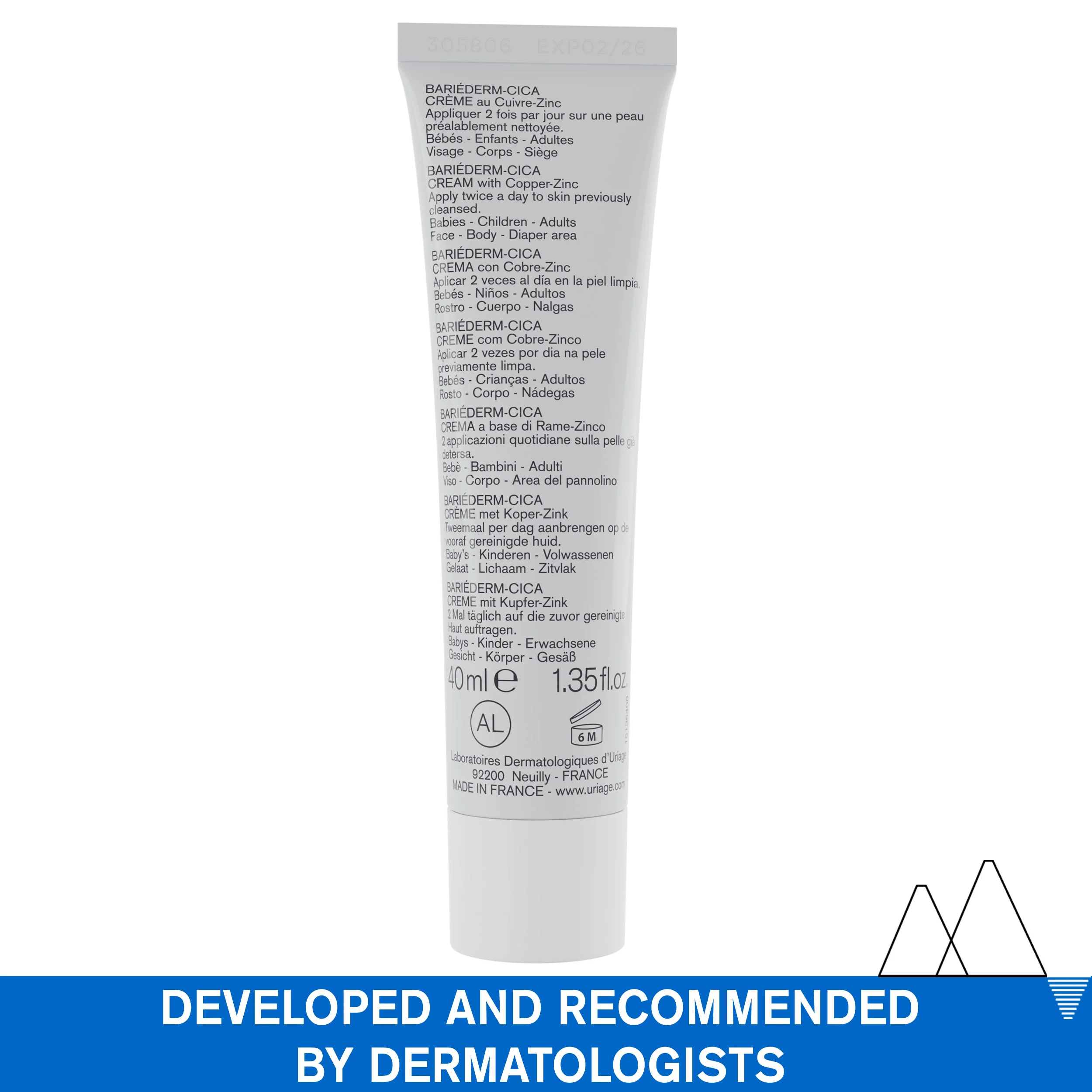 Uriage Bariederm Repairing Cica Cream, Copper And Zinc 40ml - Image 2
