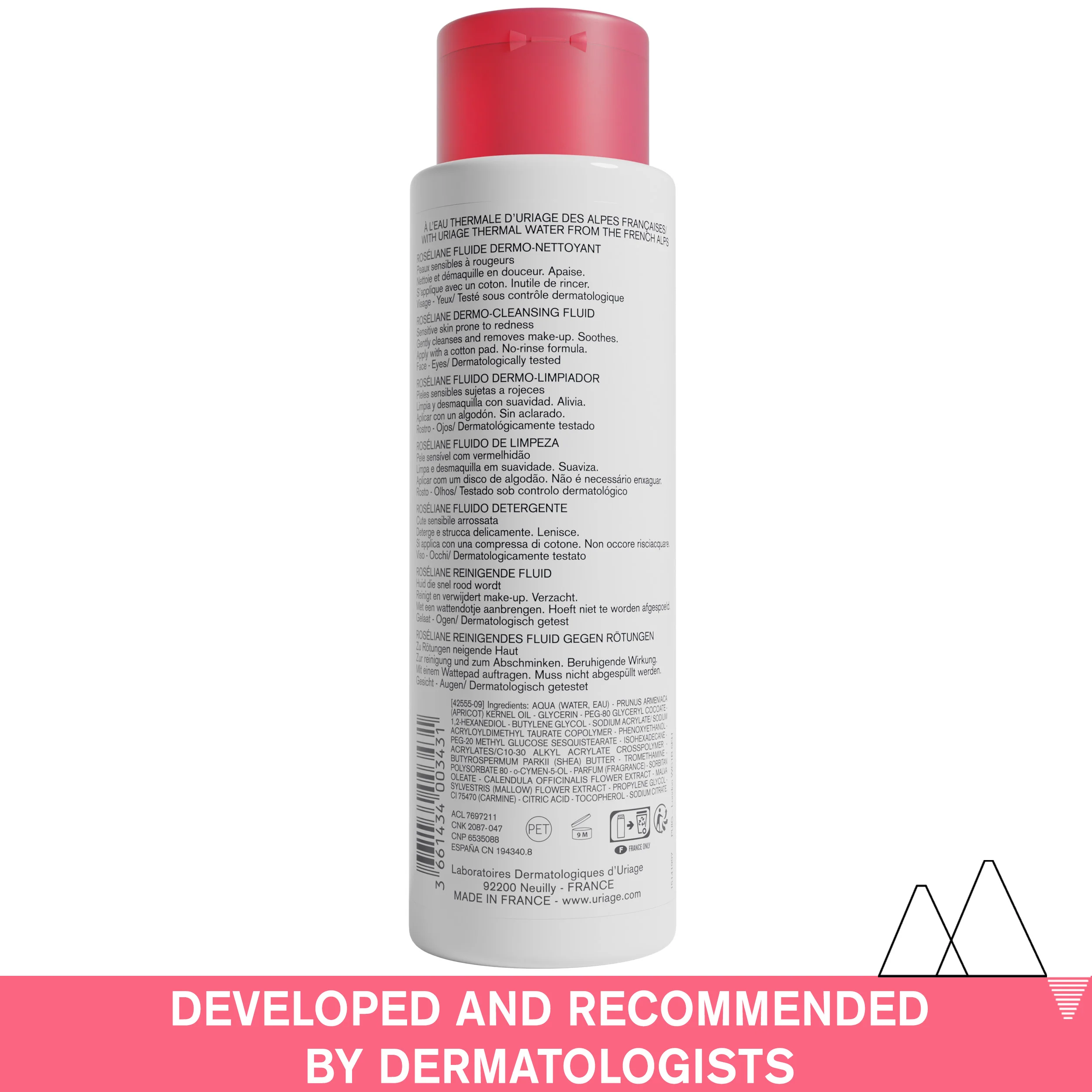 Uriage Roseliane Anti-Redness Cleansing Fluid 250ml - Image 2